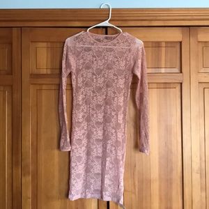 See thru lace body con dress